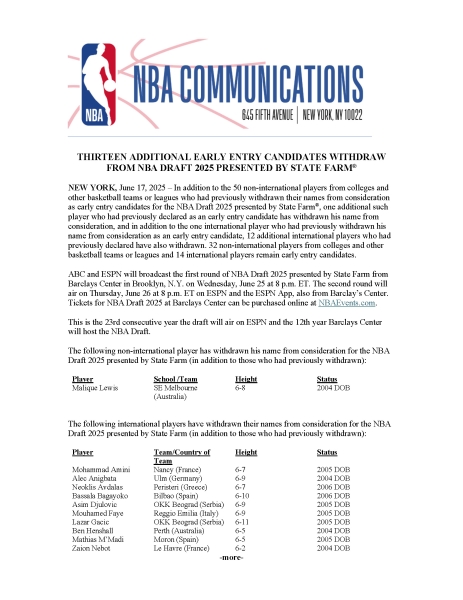 🤩杨瀚森大考还剩一周！NBA官宣最终提前参选球员名单 剩余46人