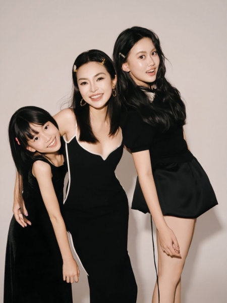 刘维伟前妻晒合影：全家福2.0版本 妈妈+女儿们=100%完整的三次方