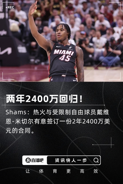 Shams：热火与戴维恩-米切尔有意签订一份2年2400万美元的合同