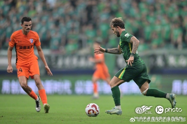 北京国安主场2-1战胜云南玉昆，各项赛事跨赛季24场不败