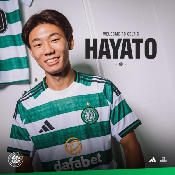 官方：凯尔特人从新泻天鹅签下日本23岁中后卫稻村隼翔