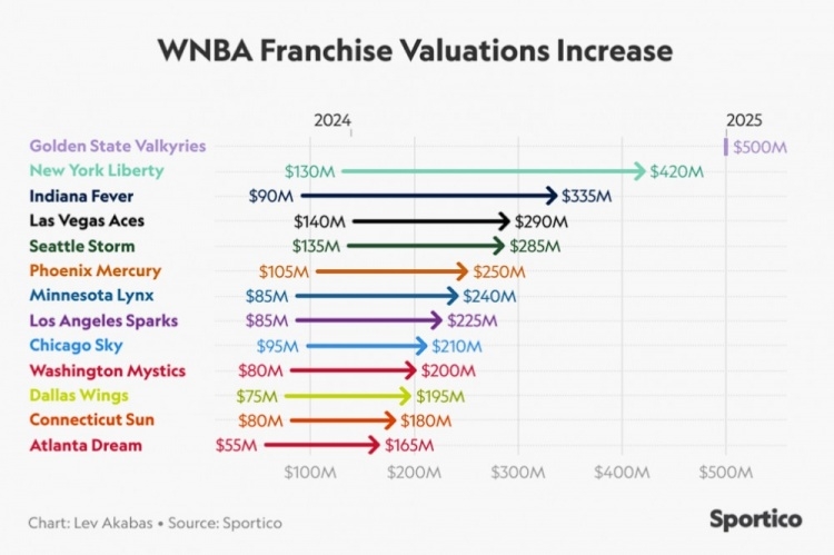 WNBA「入场费」涨到18亿，资本还是挤破头