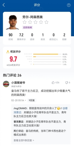 咋回事？劳尔-阿森西奥欧冠淘汰赛表现被狂夸，世俱杯3首发3送礼