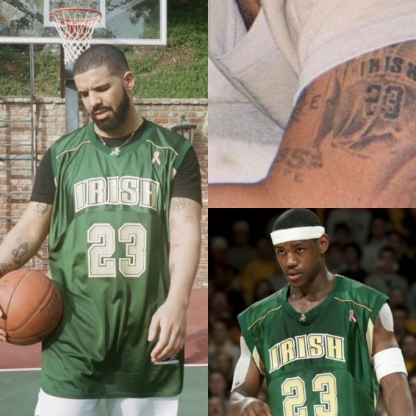 矛盾加深？说唱歌手Drake将左臂的詹姆斯文身换成了亚历山大